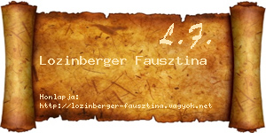 Lozinberger Fausztina névjegykártya
