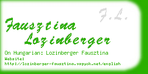 fausztina lozinberger business card